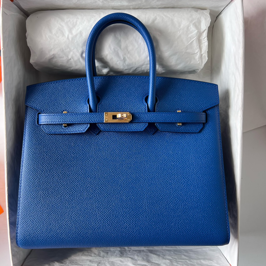 에르메스 버킨백25 프렌치블루 금장 앱송